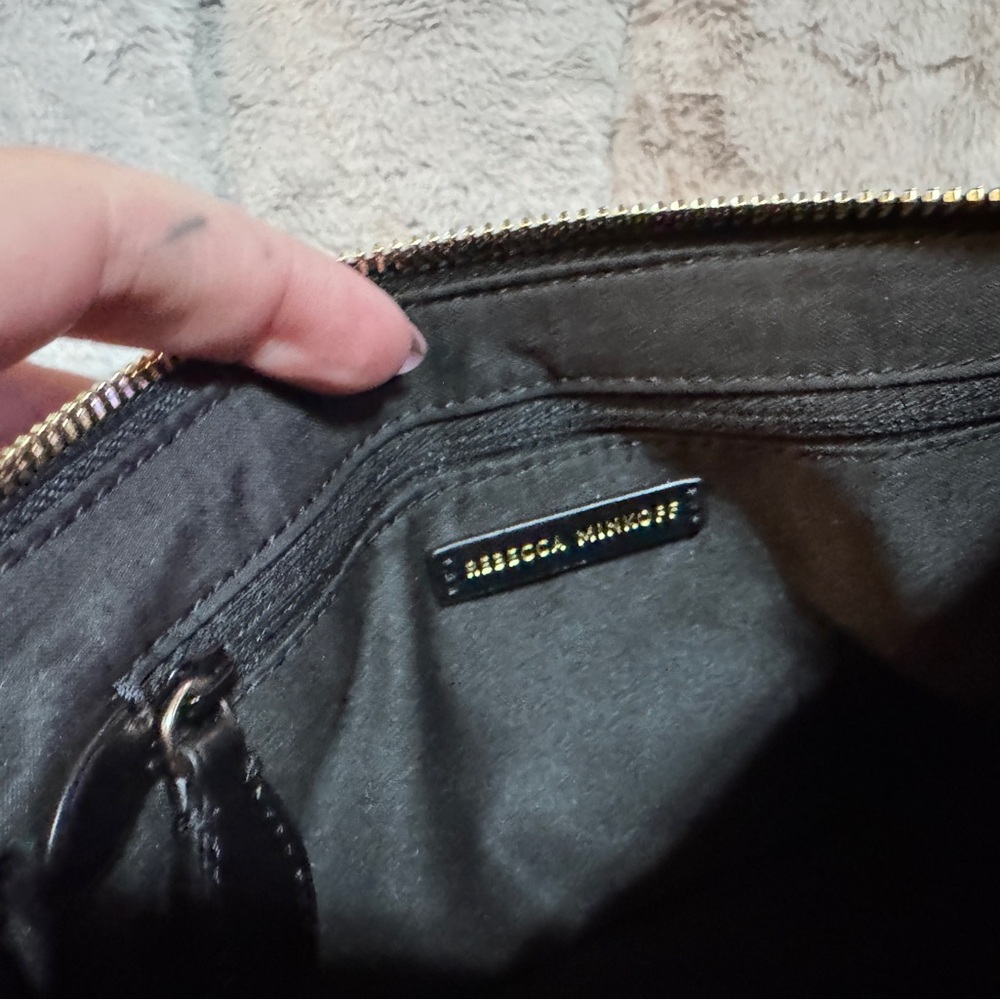 Rebecca Minkoff Black Crossbody Bag with Gold Chain - Picture 4 of 5
